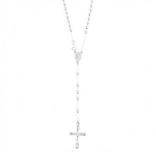 925 srebrna ogrlica - perle sa molitvom, magični medaljon, križ sa Isusom