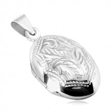925 srebrni privjesak - medaljon, dvostrani oval ukrašen prirodnim motivom 