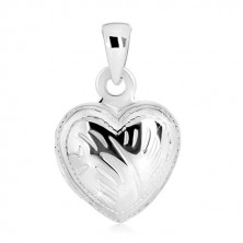 925 srebrni privjesak - medaljon, simetrično srce sa dekorativnim usjecima