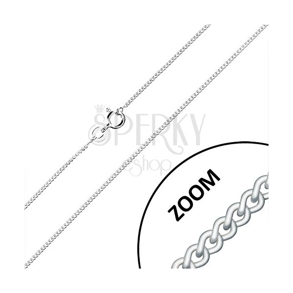 925 srebrni lančić - uvijene ovalne karike serijski povezane, 1,3 mm