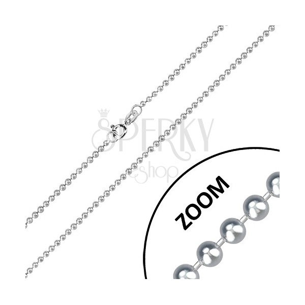 925 srebrni lančić - sjajne loptice odvojene kratkim štapićima, 2 mm