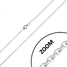 925 srebrni lančić - sjajne ovalne karike okomito spojene, 2,2 mm