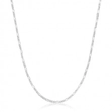 925 srebrni lančić - Figaro dizajn, brušeni svjetlucavi rubovi, 1,6 mm
