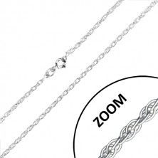 Srebrni lančić, elegantne uvijene alkice, 1,9 mm
