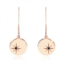 925 srebrni trodijelni set ružičasto-zlatne boje - sjeverna zvijezda, crni dijamant