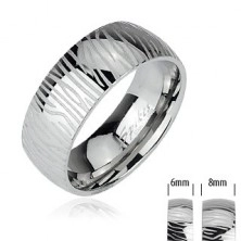 Prsten od nehrđajućeg čelika - zebra uzorak