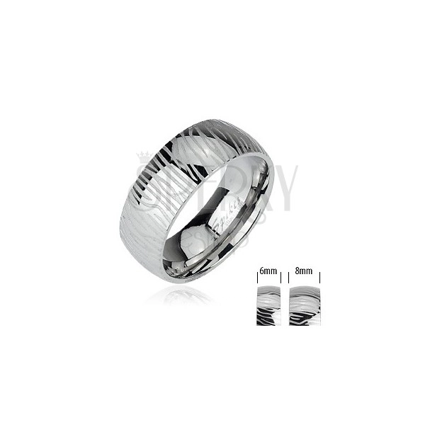 Prsten od nehrđajućeg čelika - zebra uzorak