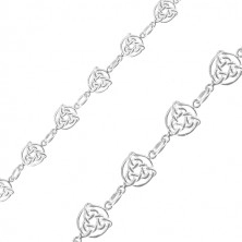 925 925 srebrna narukvica - Keltski čvorovi s tri točke u krugu, jednostavne karike