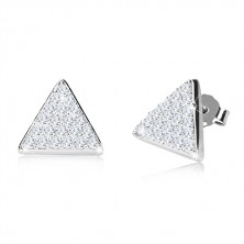 925 srebrni set od tri dijela - jednakostranični trokut s cirkonima, lančić