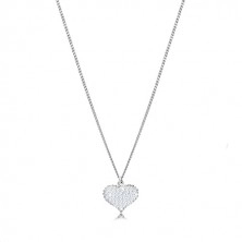 925 srebrni set od tri dijela - simetrično srce s cirkonima, lančić spojen u seriju