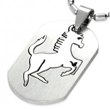 Privjesak od nehrđajućeg čelika srebrne boje, brušeni konj