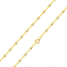 Lančić od 585 žutog zlata - sjajne karike ovalnog oblika, spirala, 420 mm