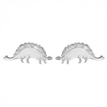 925 srebrne naušnice - svjetlucavi dinosaur - stegosaur, dugmad