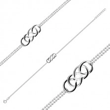 925 srebrna nanogvica - Keltski čvor, dvostruki vojni lančić