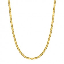 585 zlatni lančić - duguljaste karike, pravokutnici s grčkim ključem, 600 mm