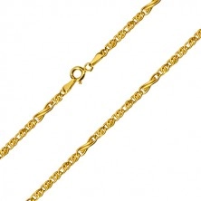 585 zlatni lančić - motiv beskonačnosti i ravne ovalne karike, 550 mm