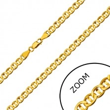 Lančić 585 žutog zlata - ravne karike razdvojene zrnom, 600 mm