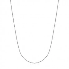 14K lančić od bijelog zlata - sjajne ovalne karike, rolo stil lančića, 450 mm