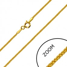 Kutni lančić od 14K žutog zlata - gusto isprepletene karike, kopča opružnog prstena, 500 mm