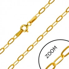 Narukvica od 14K zlata - ovalne karike okomito spojene, kopča s opružnim prstenom, 200 mm