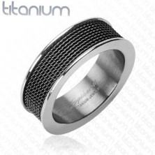Prsten od titana - crna rešetka