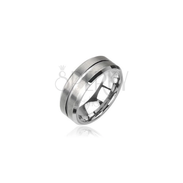 Brušeni prsten od volframa u srebrnoj boji