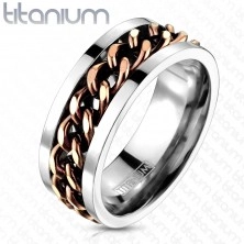Prsten od titana - lanac u bakrenoj boji