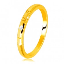 14K Dijamantni prsten od žutog zlata - natpis "LOVE" s briljantnom, glatkom površinom, 1,5 mm