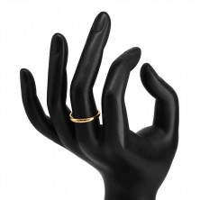 14K Dijamantni prsten od žutog zlata - natpis "LOVE" s briljantnom, glatkom površinom, 1,5 mm