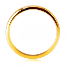 Dijamantni prsten od žutog zlata, 14K – tanki glatki krakovi, prozirni briljant