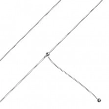 925 srebrna ogrlica - gusto povezane četvrtaste karike, sjajne perlice
