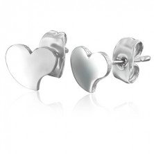 Naušnice izrađene od čelika srebrne boje - asimetrična srca