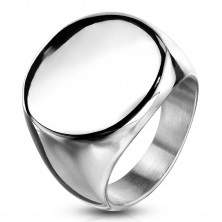 Prsten od nehrđajućeg čelika, ravni sjajni krug, srebrne boje