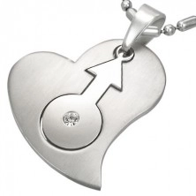 Privjesak od nehrđajućeg čelika sa srcem i ženskim znakom