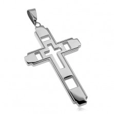 Privjesak od nehrđajućeg čelika, veliki križ sa urezanim križem