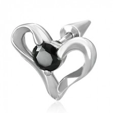 Lažni proširivač od nehrđajućeg čelika sa srcem i crnim cirkonom