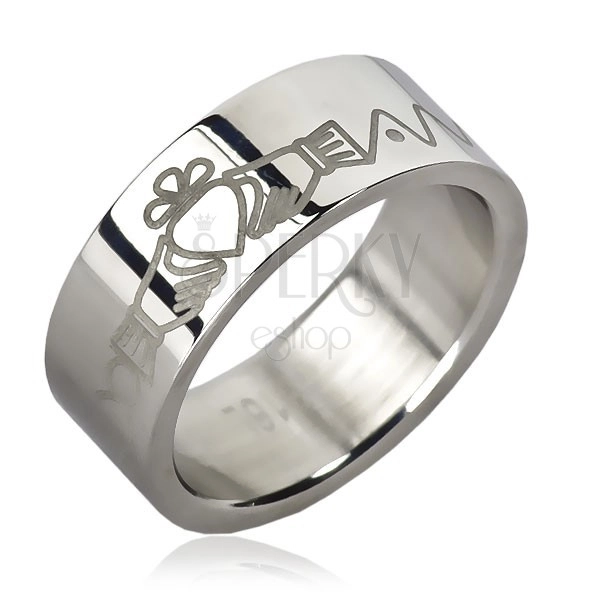 Čelični prsten - Irski dizajn prstena, lanac, cik-cak