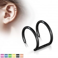 Lažni piercing za uho od 316L čelika - anodirani dvostruki krug