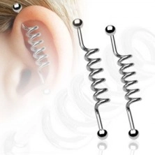 Spiralni industrijski piercing za uši