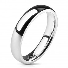 Glatki čelični prsten - sjajno srebro, 4 mm