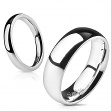 Glatki čelični prsten - sjajno srebro, 4 mm