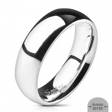 Glatki čelični prsten - sjajno srebro, 6 mm