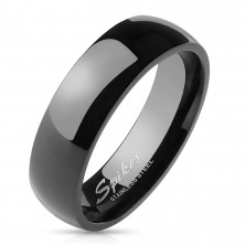 Jednostavni čelični vjenčani prsten - glatka crna površina, 6 mm