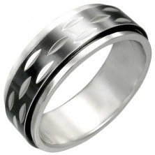 Prsten od nehrđajućeg čelika s okretnim crnim prstenom