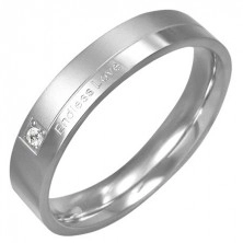 Čelični zaručnički prsten - Endless Love, cirkon