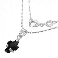 Moderna ogrlica - križ od crnog cirkona