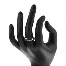 Prsten za žene od volframa s rubom u obliku vrpce