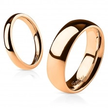 Prsten od nehrđajućeg čelika boje ružičastog zlata - 6 mm