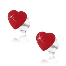 Naušnice od 925 sterling srebra - crveno srce