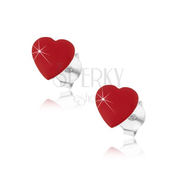Naušnice od 925 sterling srebra - crveno srce